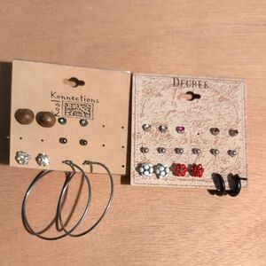 Decree Multicolor Girls Earring Set - Red, White, Silver, Black